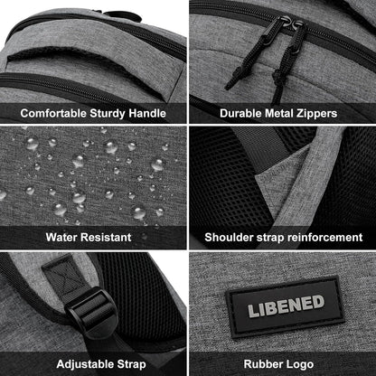 School backpack for Teen Boys, Backpack for Men,15.6 inch Laptop Backpack with USB Charging Port, Large Computer Bookbag with Compartments, Ergonomic Straps, Black