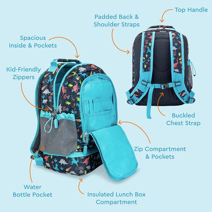 Bentgo Kids Prints 2-in-1 Backpack & Insulated Lunch Bag (Dinosaur)