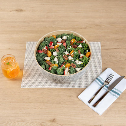 Restaurantware-Bambuddha 15 Ounce Small Salad Bowl, 1 Heavy-Duty Round Salad Bowl - Sustainable, Reusable, Black Bamboo Serving Dish, for Serving Salads, Fruits, and Appetizers