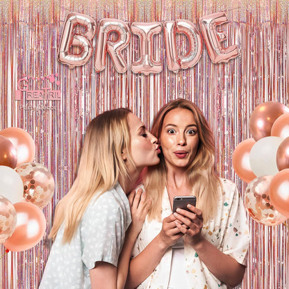 GREATRIL Iridescent Party Tinsel Fringe Backdrop Decorations - Holographic Foil Streamers Curtain for Mermaid/Under The Sea/Frozen/Ocean/Disco/Birthday Themed 3.2ft x 6.5ft - 2 PCS