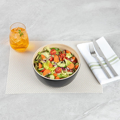 Restaurantware-Bambuddha 15 Ounce Small Salad Bowl, 1 Heavy-Duty Round Salad Bowl - Sustainable, Reusable, Black Bamboo Serving Dish, for Serving Salads, Fruits, and Appetizers