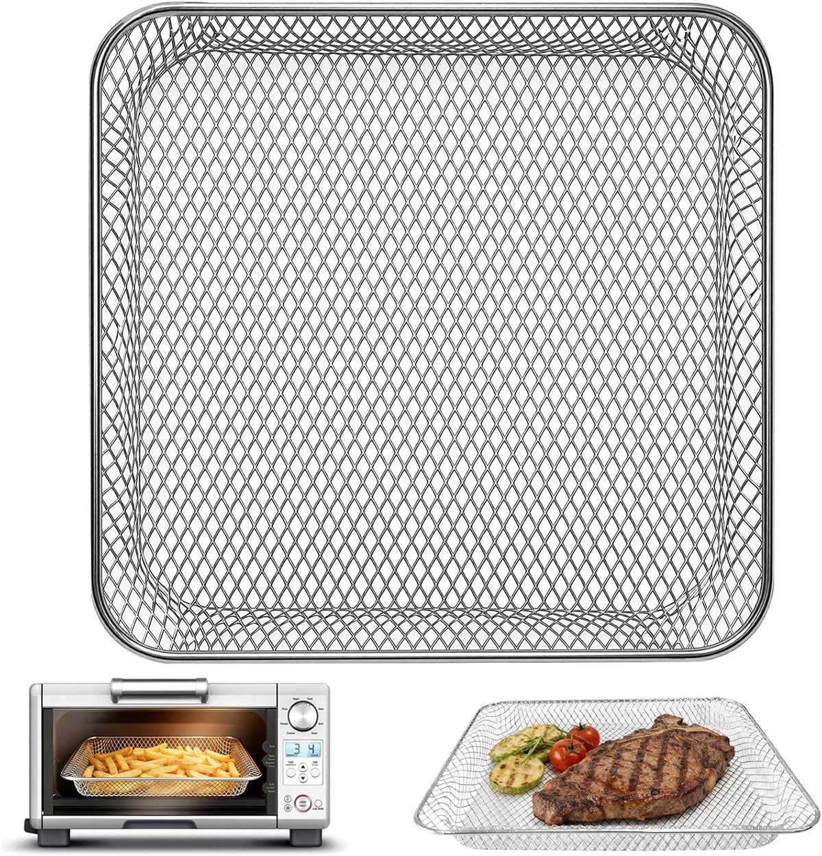 GWY Air Fryer Basket for BOV860BSS Smart Oven Air Fryer and Convection Oven Breville BOV845BSS Smart Oven Pro Countertop Oven,14.1"D x 11.1"W x 1"H Toaster Oven Baskets Accessories Replacement Parts