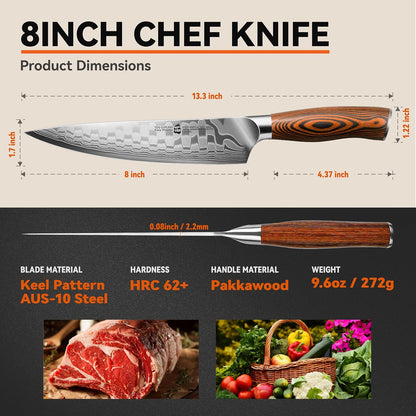 TUO Boning Knife - Razor Sharp Fillet Knife - High Carbon German Stainless Steel Kitchen Cutlery - Pakkawood Handle - Luxurious Gift Box Included - 7 inch - Fiery Phoenix Series