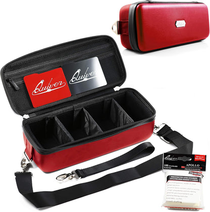 Pink Bolt Card Carrying Case - Playing Card Case Deck Box Storage, Compatible with TCG, Magic: the Gathering Commander MTG, YuGiOh & other Trading Cards (+ 100 Apollo Sleeves)