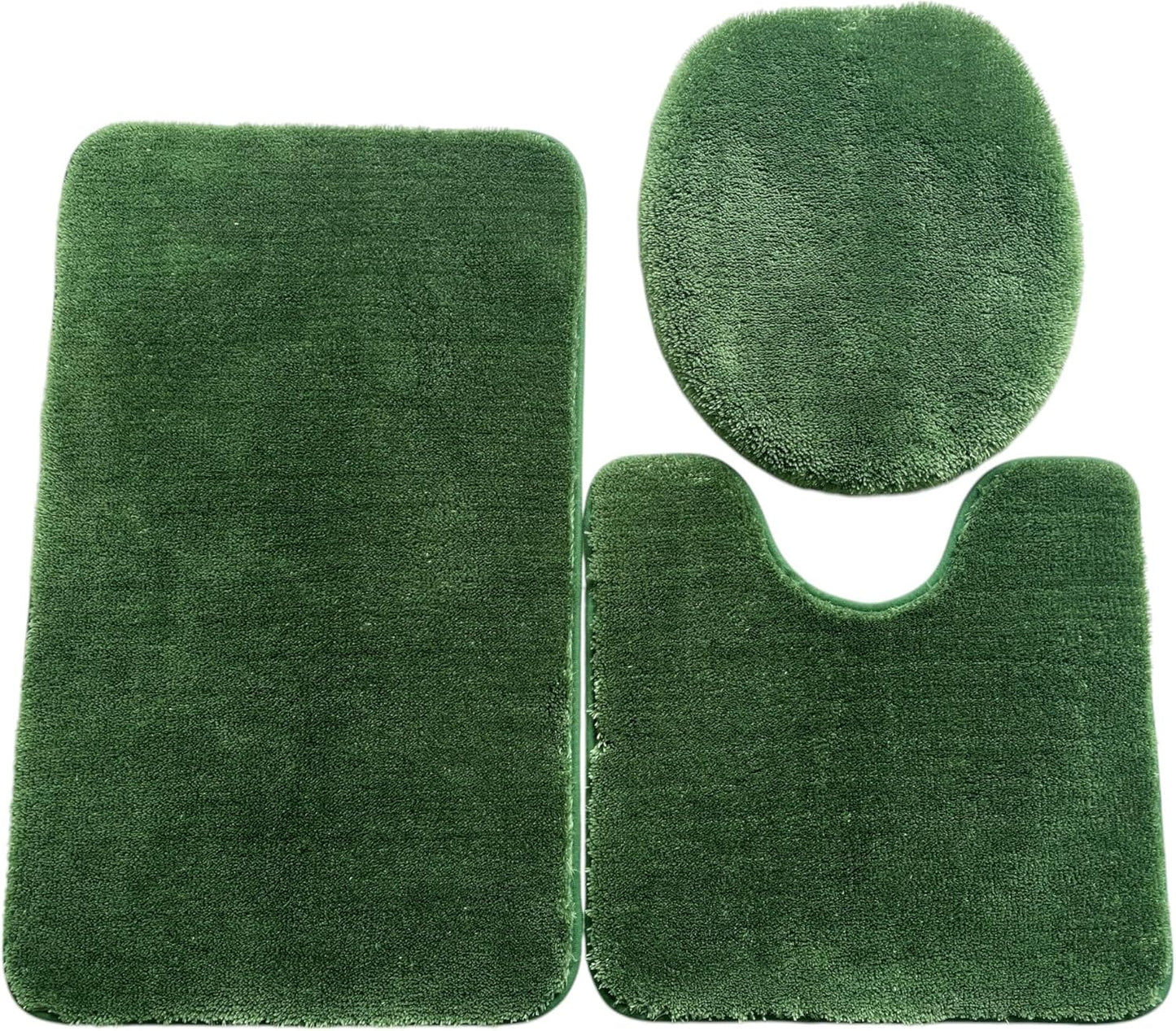 Daniel's Bath & Beyond 3 Piece Solid Luxury Bath Mat, Lime Green, (3PC Solid Luxury)