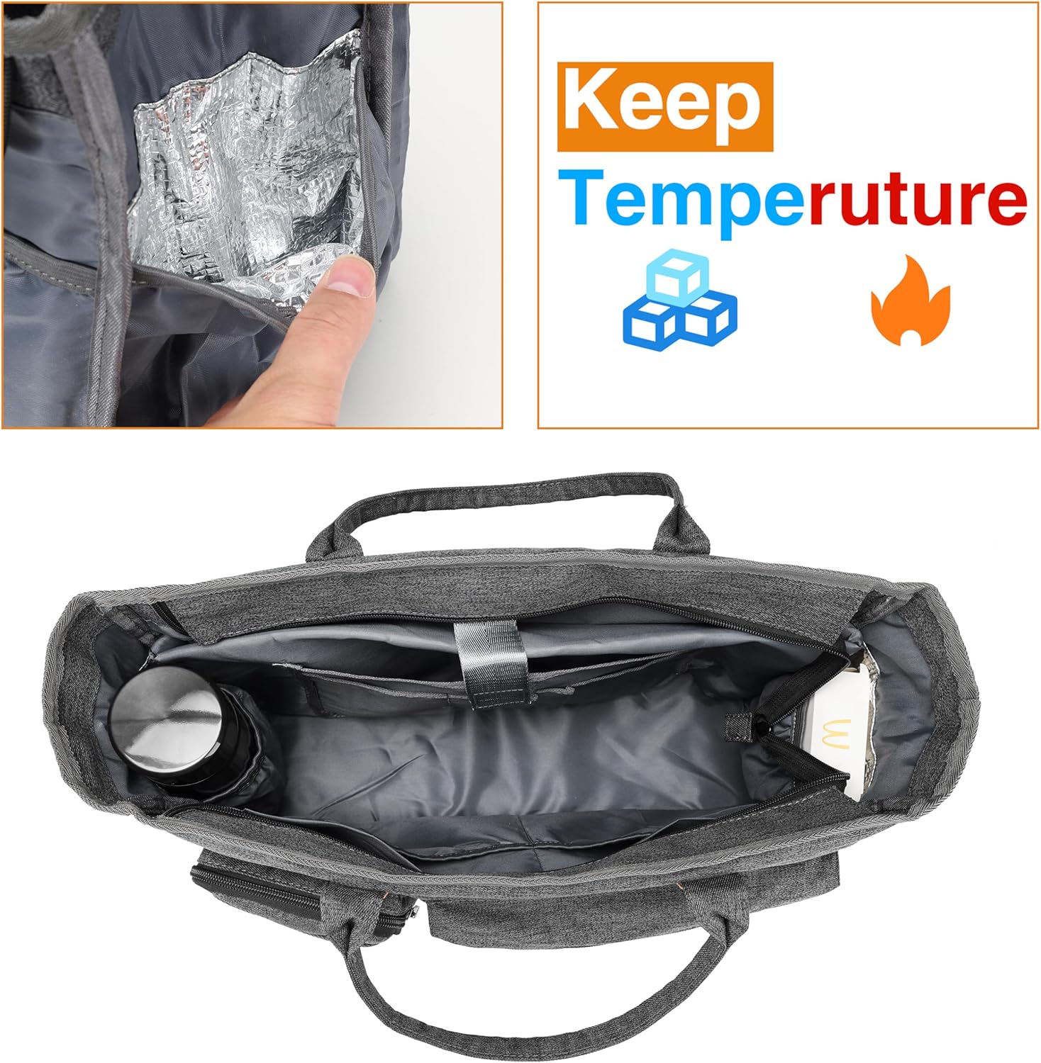 Laptop Tote Bag, Middle Size Computer Messenger Teacher Bag with 15.6'' Padded Laptop Sleeve - PuriLite