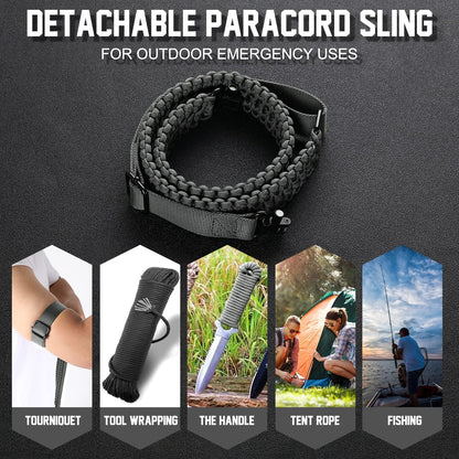 VVAAGG Two-Point Sling with Swivel, Non-Slip Paracord Sling with Adjustable Length Strap