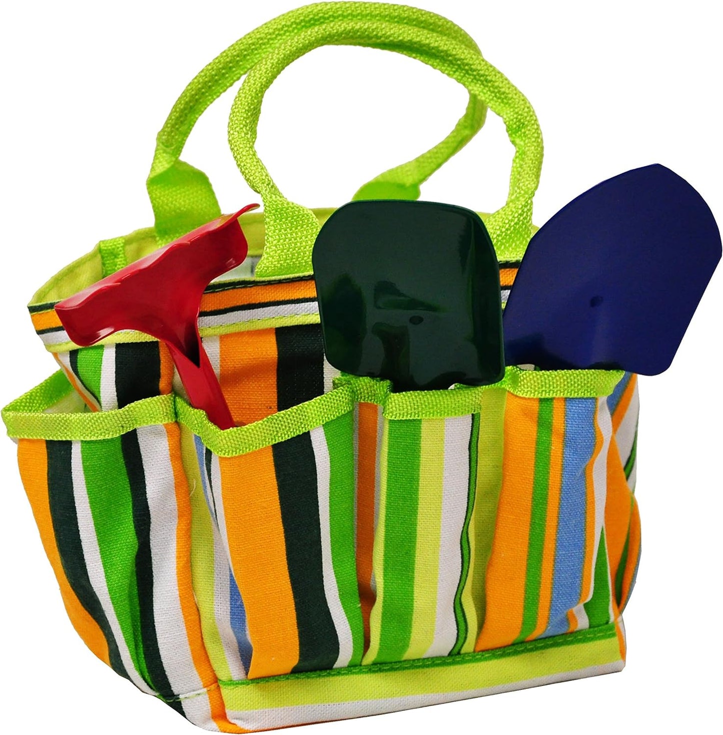 G & F Products 10018 JustForKids Kids Garden Tool Set Toy, Rake, Spade, Hoe and Leaf Rake, Reduced Size, 4-Piece