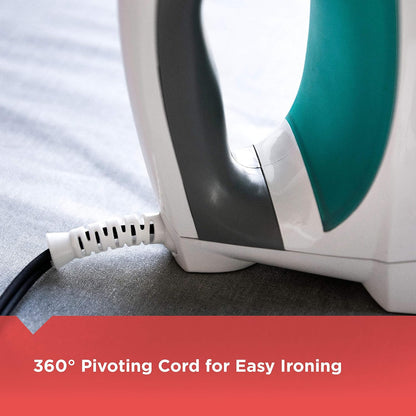 BLACK+DECKER Lightweight Steam Iron for Clothing, Smart Steam Techology, Anti-Drip, Teal, 1200W, IR0820C
