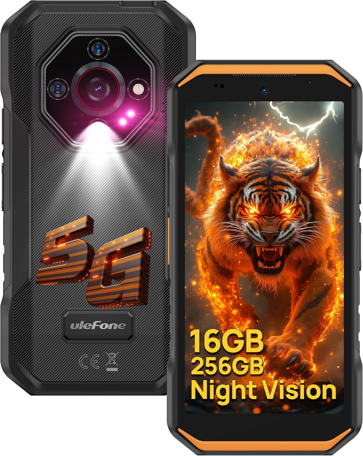 5G Rugged Phone, Ulefone Armor X32 Pro Unlocked Smartphone, MTK Dimensity 6300, 16+256GB, 64MP/25MP Night Vision, Android 14, Widevine L1, 5G WiFi Hotspot, 5.65” 90Hz, 5500mAh, NFC/GPS - Black