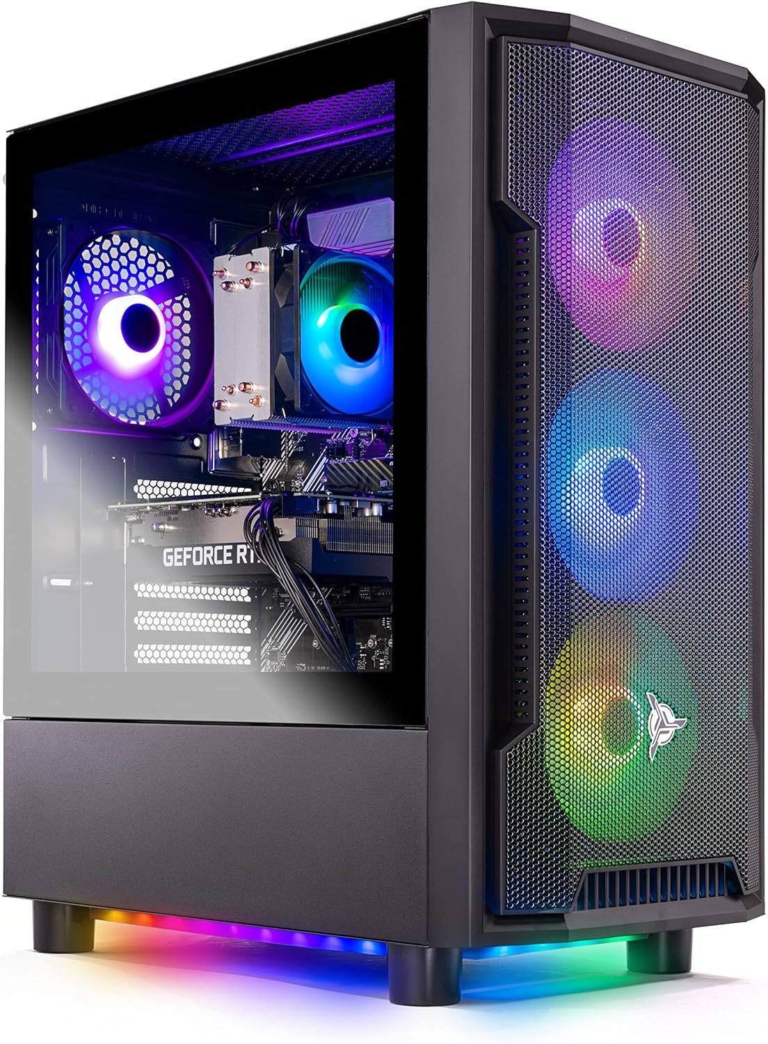 Skytech Shadow Gaming PC Desktop, Ryzen 5 5600 3.5 Ghz (4.4GHz Turbo Boost), AMD RX 6600 8GB GDDR6, 1TB SSD, 16GB DDR4 RAM 3200, 650W Gold PSU, Wi-Fi, Win 11 Home