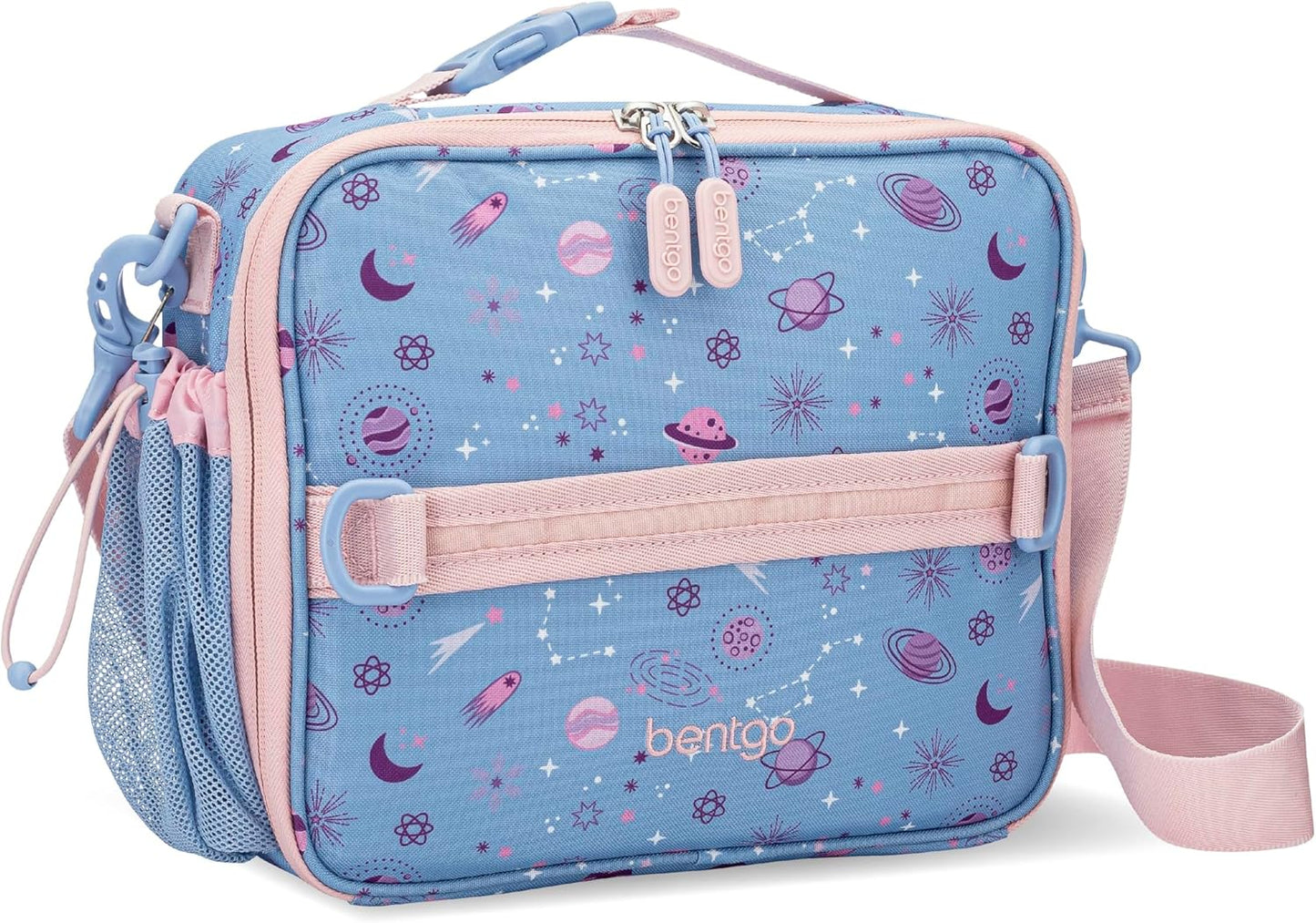 Bentgo® Kids Lunch Bag - Durable, Double Insulated, Water-Resistant Fabric, Interior & Exterior Zippered Pockets, Water Bottle Holder - Ideal for Children 3+ (Shark)