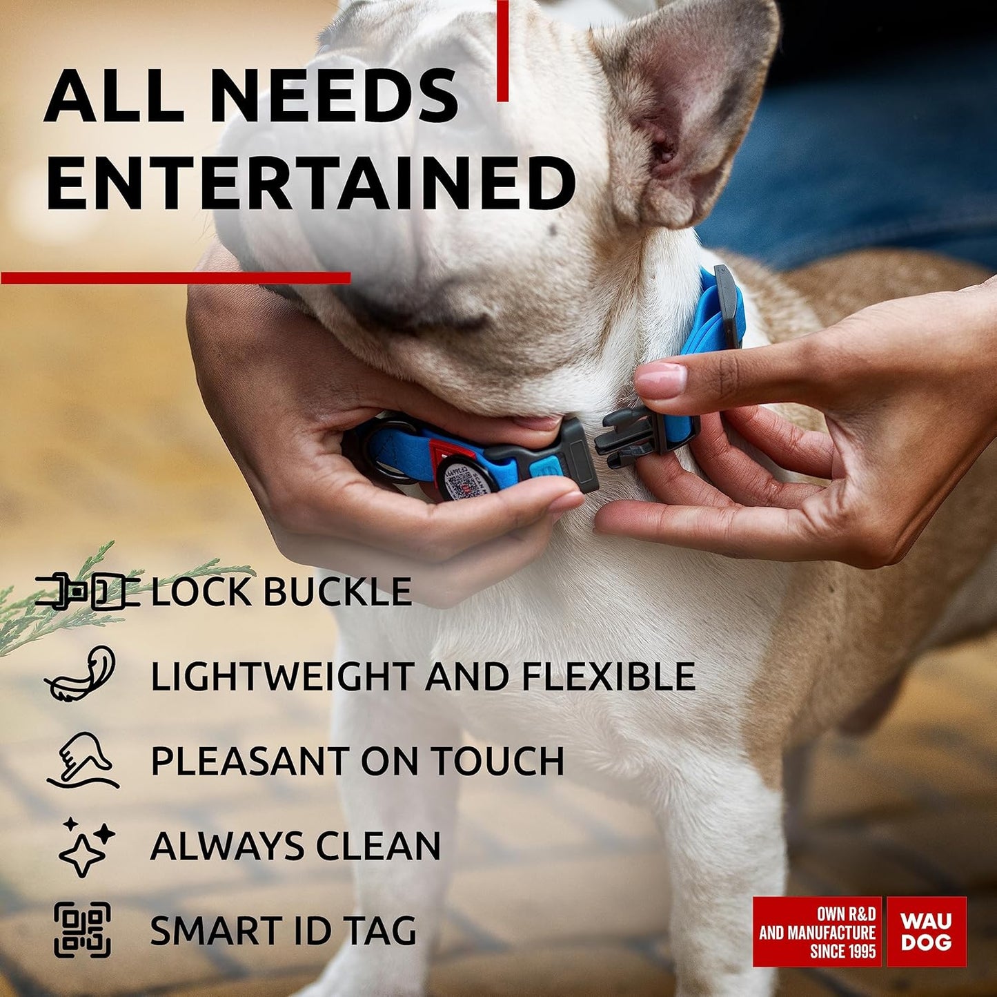 Waterproof Dog Collar - Adjustable Glow Dog Collar for Large Dogs, Small and Medium Dogs - Heavy Duty Dog Collars with Durable Metal Clasp and QR Dog Tag - Glow in The Dark Dog Collars