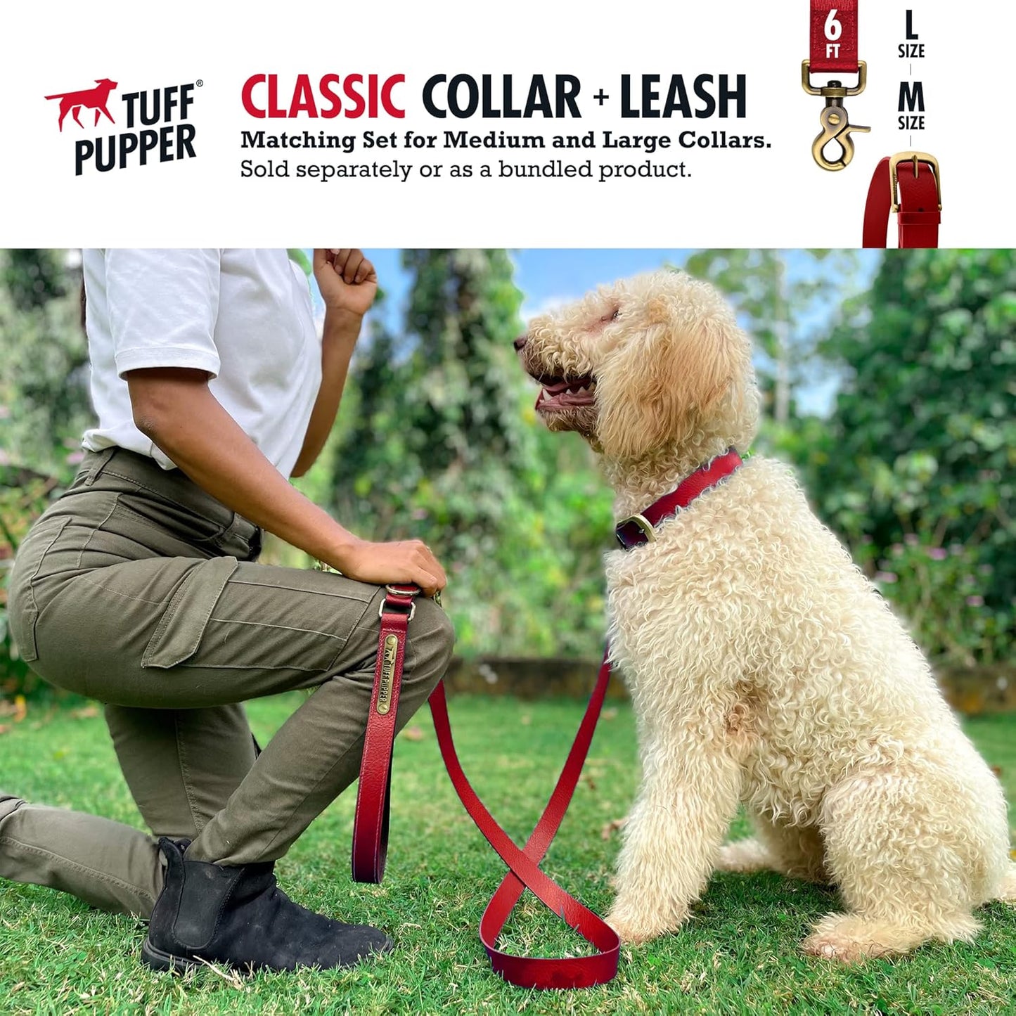 Tuff Pupper Classic Heavy Duty Dog Collar | 10x Stronger Than Leather | 100% Waterproof & Odor Proof Dog Collar | Tough Rust-Proof All Metal Hardware