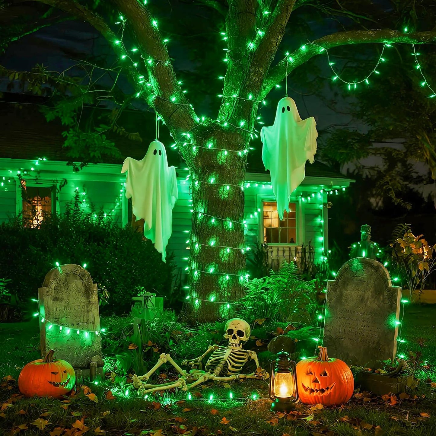 JMEXSUSS 66ft 200 LED Halloween Lights Outdoor, Orange String Lights Clear Wire, 8 Modes Orange Halloween Christmas String Lights Plug in for Tree Indoor Patio Garden Thanksgiving Decorations