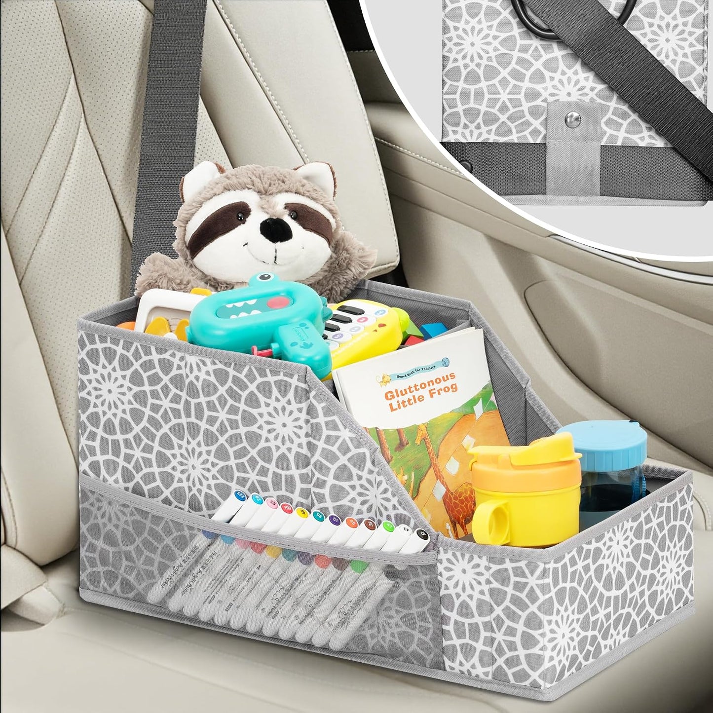 Car Seat Organizer Backseat Front Seat, Car Organizer With 12 Storage Compartments 2 Cup Holders, Snack Storage For Kids Baby, SUV Truck Van Collapsible Storage Bag For Travel, PT