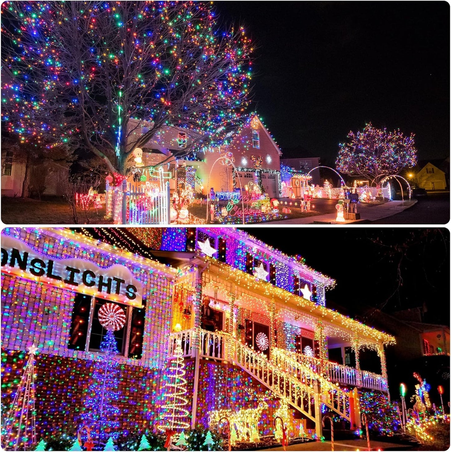 JMEXSUSS 2 Pack 75.5ft Orange Solar Christmas Lights, Total 400 LED Solar String Lights Outdoor Waterproof, 8 Modes Orange Halloween Lights for Tree Patio Garden Thanksgiving Halloween Decorations
