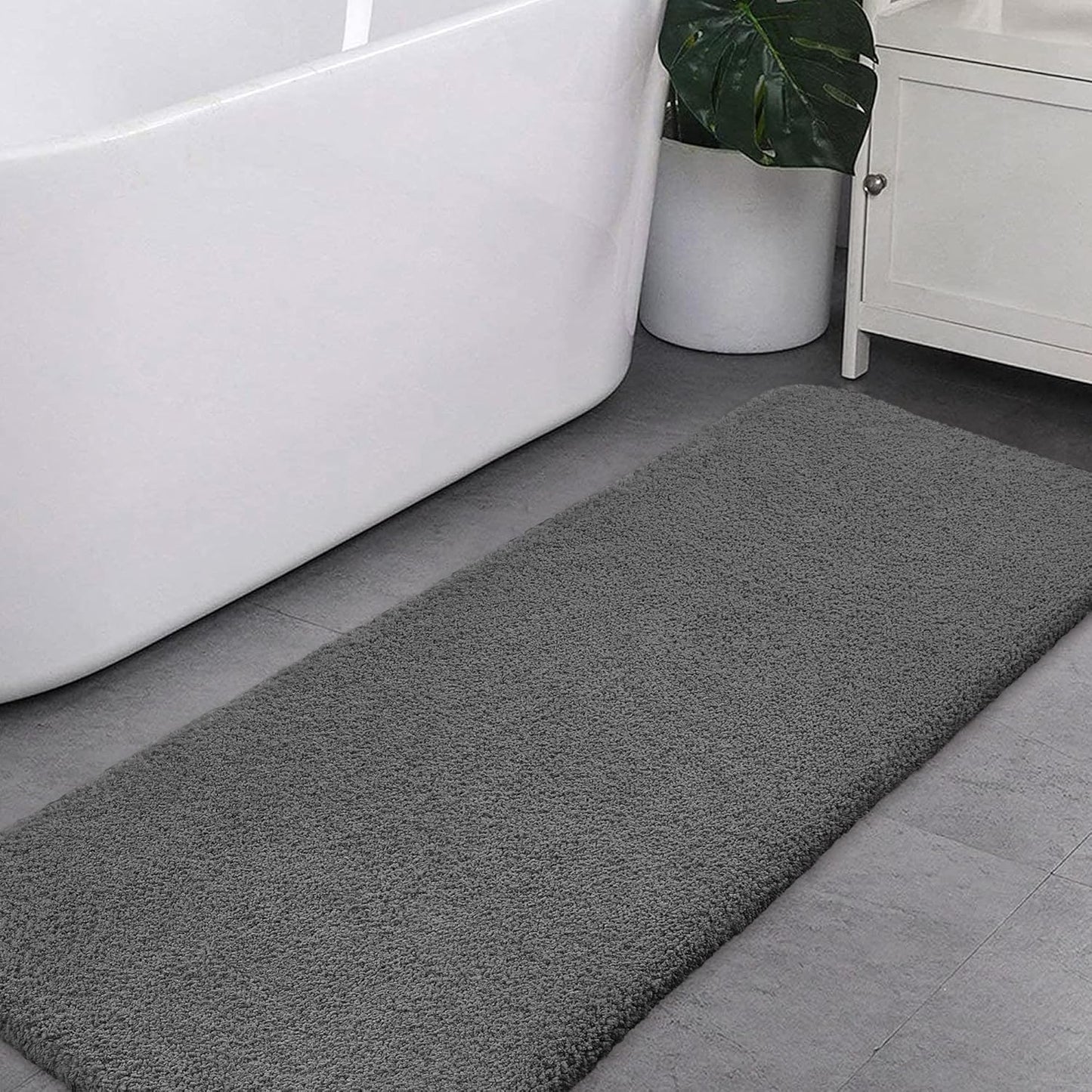 Bathroom Rugs Set 2 Pieces - Bath Rugs Ultra Soft Absorbent Non-Slip Fluffy Thick Microfiber Cozy Bath Mats Set for Tub Shower Bathroom Floors Accessories, 20"x32" & 16"x24" Set of 2 (Beige)