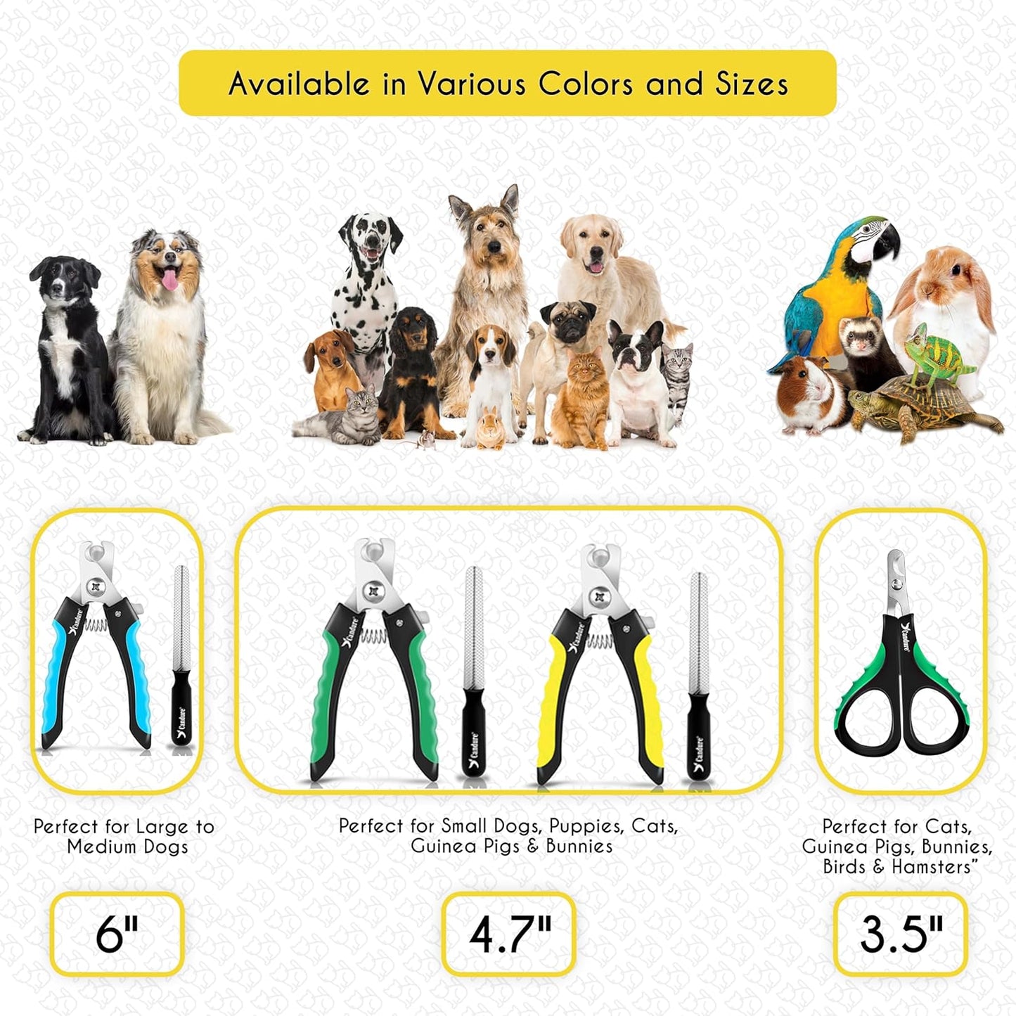 Candure Cat Nail Clippers Stainless Steel Cat Claw Trimmers for Rabbits,Guinea Pigs, Birds, Puppies, Kittens and Small Animals- Pet Nail Clippers for Professional and Home Use (Black)