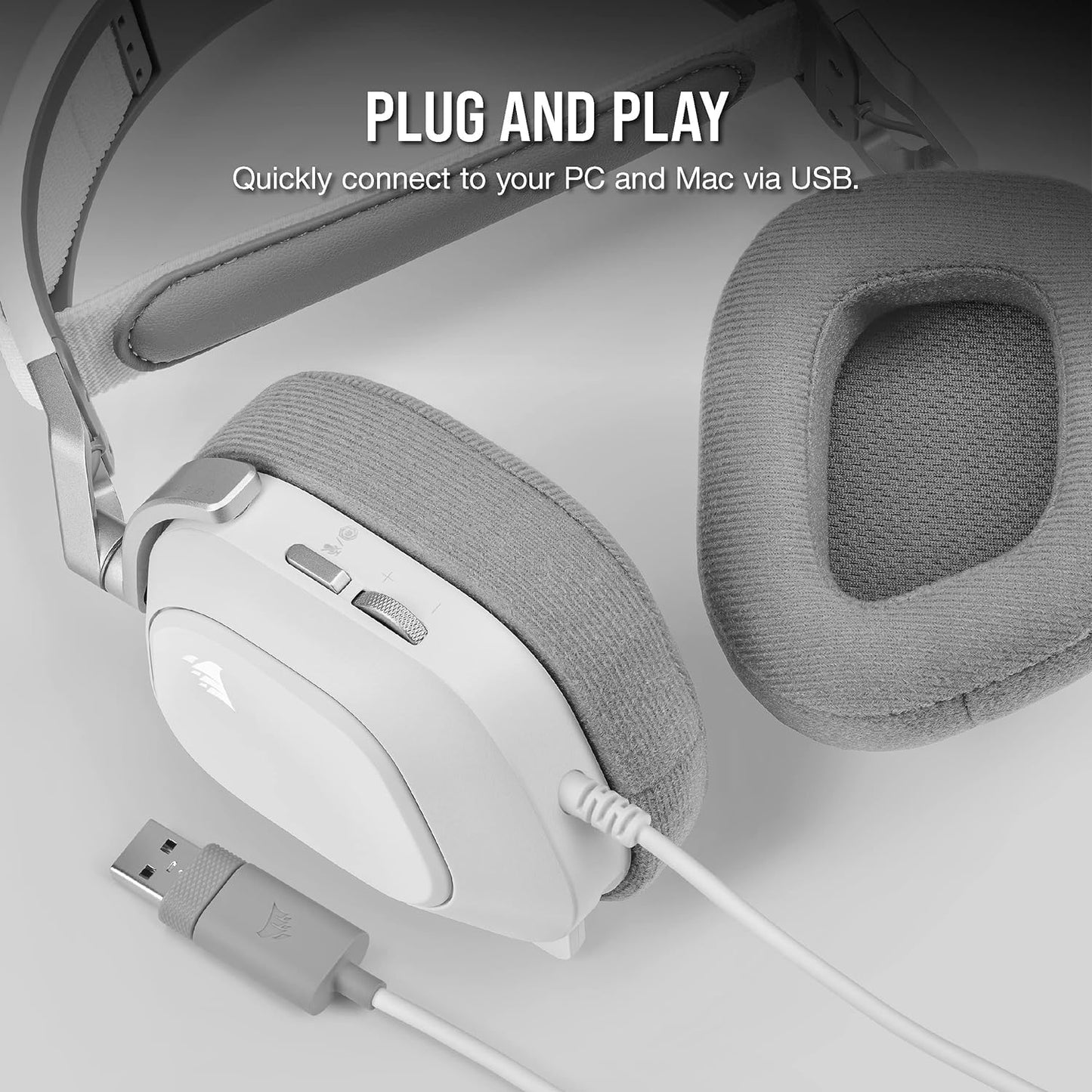 Corsair HS80 RGB USB Premium Gaming Headset with Dolby Audio 7.1 Surround Sound (Broadcast-Grade Omni-Directional Microphone, Memory Foam Earpads, High-Fidelity Sound, Durable Construction) Carbon
