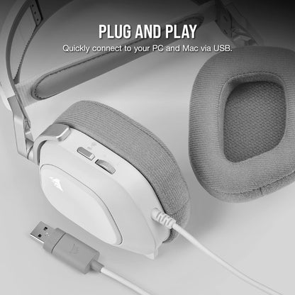 Corsair HS80 RGB USB Premium Gaming Headset with Dolby Audio 7.1 Surround Sound (Broadcast-Grade Omni-Directional Microphone, Memory Foam Earpads, High-Fidelity Sound, Durable Construction) Carbon