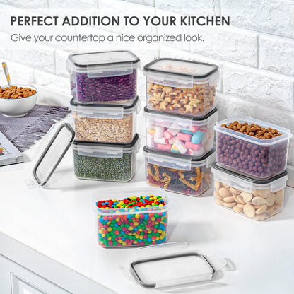 Vtopmart Extra Large Tall Airtight Food Storage Containers, 4 Pieces 6.5L Plastic Kitchen Pantry Storage Containers for Spaghetti, Flour and Baking Supplies - Include 24 Labels, Black