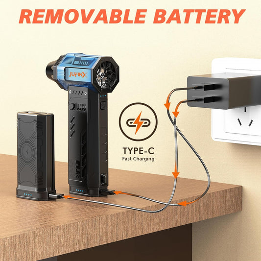 X301 Compressed Air Duster-250000RPM Super Power Electric Air Duster, Replaceable Batteries,Long Life mini Blower, 3-Gear Adjustable,4 nozzles for Computer, Keyboard, Outdoors and Car Cleaning