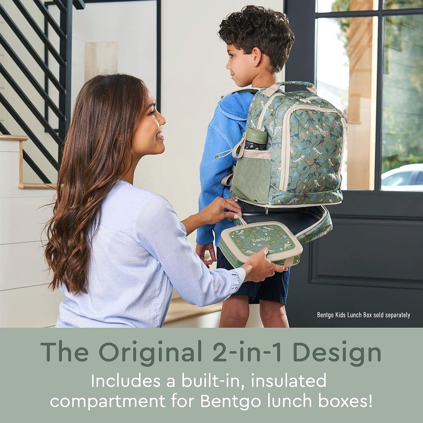 Bentgo Kids Prints 2-in-1 Backpack & Insulated Lunch Bag (Dinosaur)