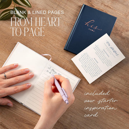 Wedding Vow Books His and Hers – Perfectly Sized, Hardcover Vow Booklets with Gold Foil Lettering – Vows Book Her & Him, Wedding Essentials Idea, Wedding Registry Gifts (Black Ivory, Gold)