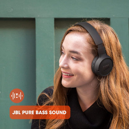 JBL Tune 520BT - Wireless On-Ear Headphones, Up to 57H Battery Life and Speed Charge, Lightweight, Comfortable and Foldable Design, Hands-Free Calls with Voice Aware (Black)