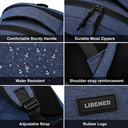 School backpack for Teen Boys, Backpack for Men,15.6 inch Laptop Backpack with USB Charging Port, Large Computer Bookbag with Compartments, Ergonomic Straps, Black