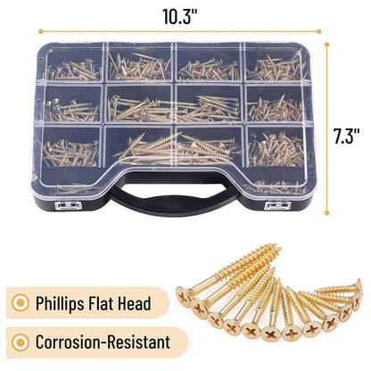 Mr. Pen Wood Screws Assortment Kit, 152 Pcs, Phillips Tips, Wood Screws, Screws, Assorted Screws, Screws Set, Flat Head Screws, Assorted Wood Screws, Screws Assortment, Screw Set Assortment