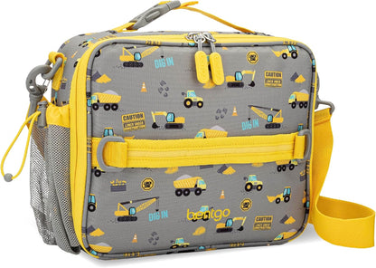 Bentgo® Kids Lunch Bag - Durable, Double Insulated, Water-Resistant Fabric, Interior & Exterior Zippered Pockets, Water Bottle Holder - Ideal for Children 3+ (Shark)