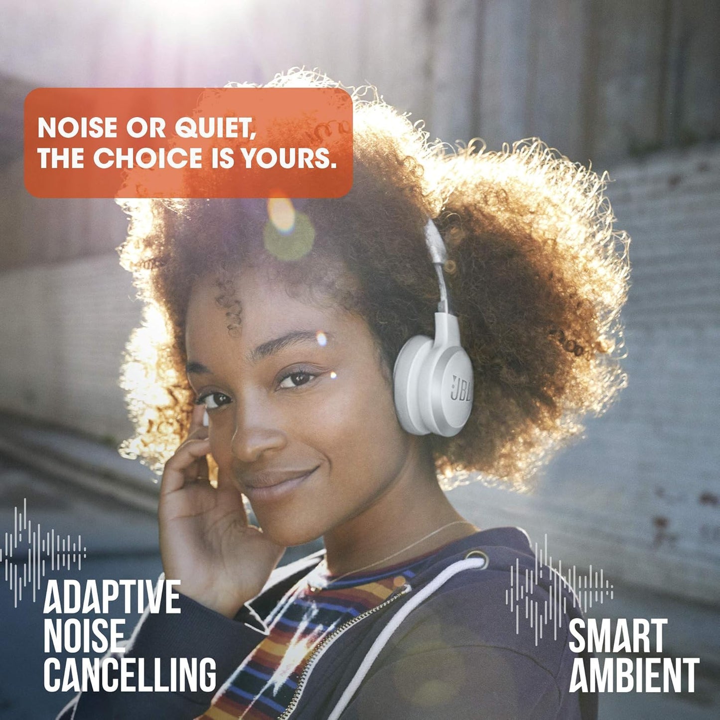 JBL Live 460NC - Wireless On-Ear Noise Cancelling Headphones with Long Battery Life and Voice Assistant Control - Black