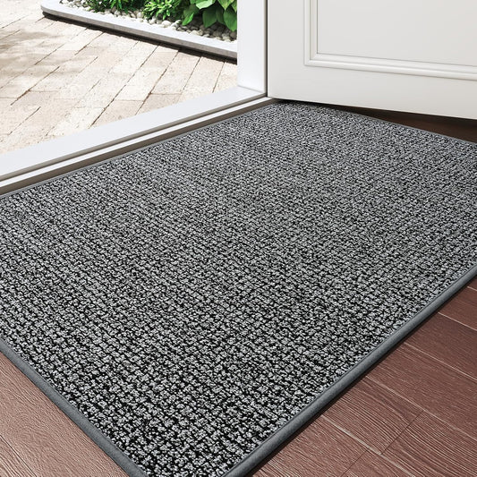 YDKGL Front Door Mat Indoor Entrance, Non Slip Welcome Mat, Grey 24"x35"