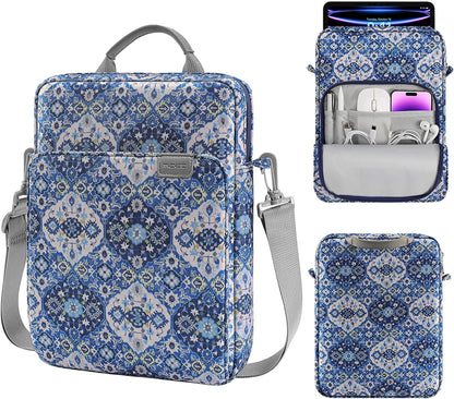 MoKo 13.3-14 Inch Laptop Sleeve Bag Fits MacBook Pro M3/M2 14" 2023, MacBook Pro 13" M2, New MacBook Air 13.6" M3/M2 2024/2022,Tab S8 Ultra 14.6",Handle Carrying Case with Shoulder Strap, Black & Gray - PuriLite