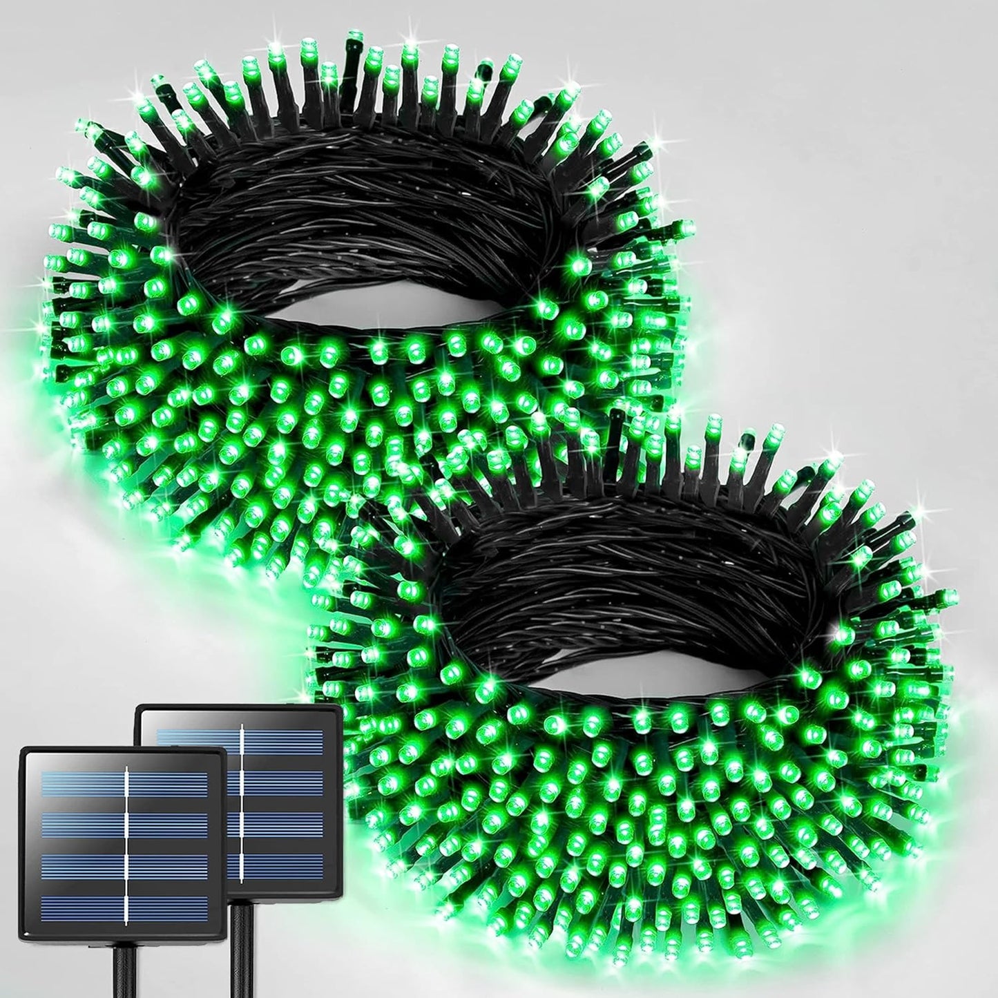 JMEXSUSS 2 Pack 75.5ft Orange Solar Christmas Lights, Total 400 LED Solar String Lights Outdoor Waterproof, 8 Modes Orange Halloween Lights for Tree Patio Garden Thanksgiving Halloween Decorations