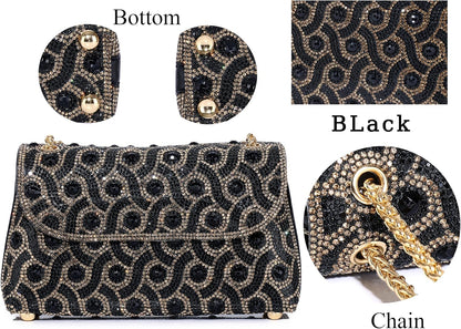 MUDUO Elegant Rhinestone Evening Bags Clutch Bags- evening Purse Evening Clutch Bag for for Wedding Cocktail Prom Party - PuriLite