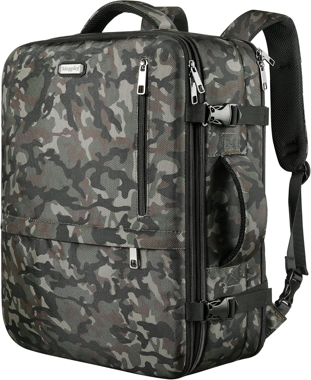 Mogplof Carry on Backpack, Airline Flight Approved Travel Backpack for Men, WOmen 40L Extra Large Expandable Water Resistant Backpack Lightweight Daypack Perfect Fit for 17 17.3 Inch Laptop, Black