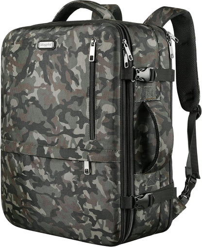 Mogplof Carry on Backpack, Airline Flight Approved Travel Backpack for Men, WOmen 40L Extra Large Expandable Water Resistant Backpack Lightweight Daypack Perfect Fit for 17 17.3 Inch Laptop, Black