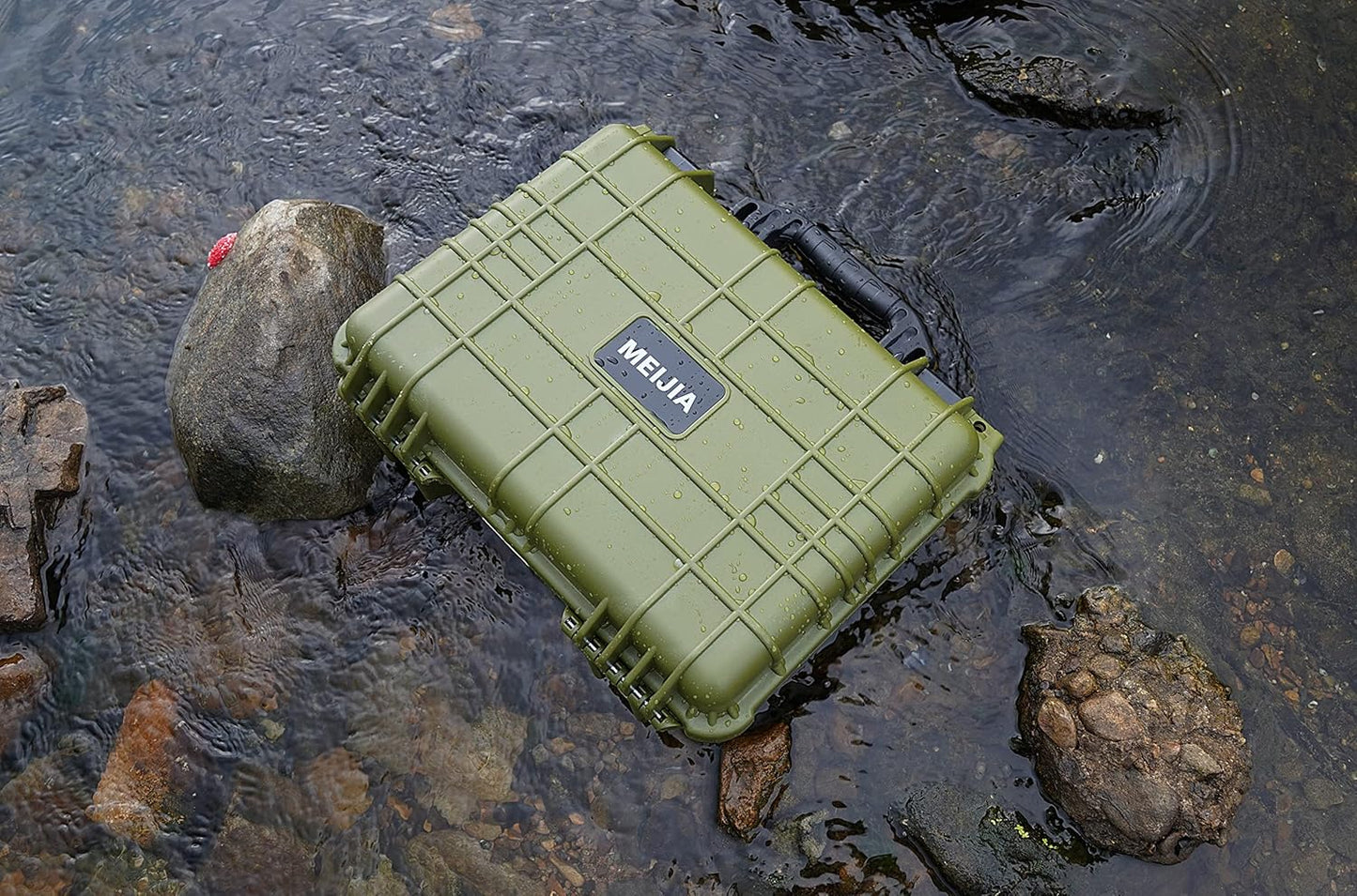 MEIJIA All Weather Portable Waterproof Hard Case,Camera Case with Customizable Fit Foam, Perfectly Protection of Camera, Drones,Pistols,Lens,Equipments,18.5 x14.06x6.93inches
