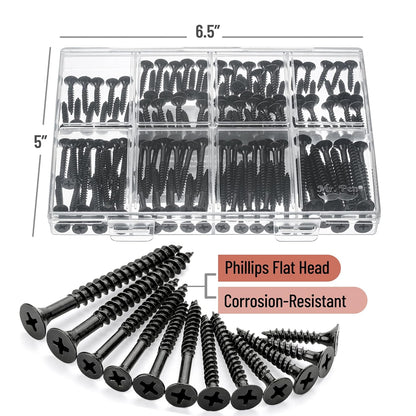 Mr. Pen Wood Screws Assortment Kit, 152 Pcs, Phillips Tips, Wood Screws, Screws, Assorted Screws, Screws Set, Flat Head Screws, Assorted Wood Screws, Screws Assortment, Screw Set Assortment