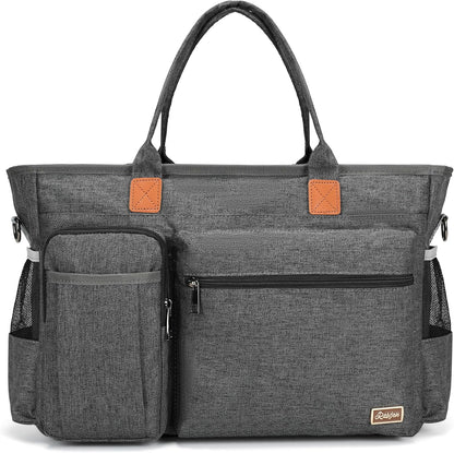 Laptop Tote Bag, Middle Size Computer Messenger Teacher Bag with 15.6'' Padded Laptop Sleeve - PuriLite