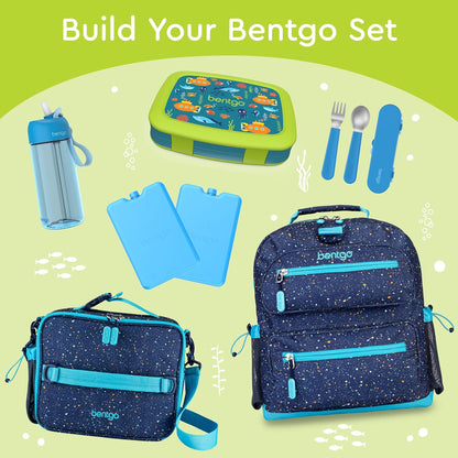 Bentgo Kids Prints Leak-Proof, 5-Compartment Bento-Style Kids Lunch Box - Ideal Portion Sizes for Ages 3-7, Durable, Drop-Proof, Dishwasher Safe, & Made with BPA-Free Materials (Green Rainbow)