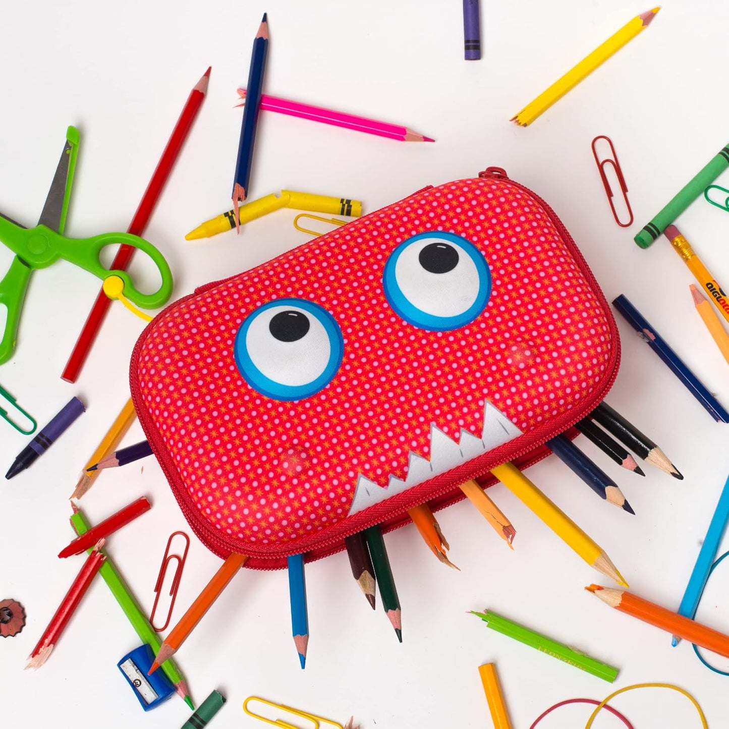 ZIPIT Beast Pencil Box for Kids | Pencil Case for School | Organizer Pencil Bag | Large Capacity Pencil Pouch (Red)