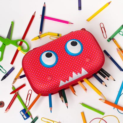 ZIPIT Beast Pencil Box for Kids | Pencil Case for School | Organizer Pencil Bag | Large Capacity Pencil Pouch (Red)