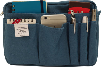 Delfonics 500092 Inner Carrying Bag Size M Yellowe Cotton Pouch Case Bag in Bag, Yellow, 10.5 in. x 7.25 in. x 2.56 in. / Medium, Compact