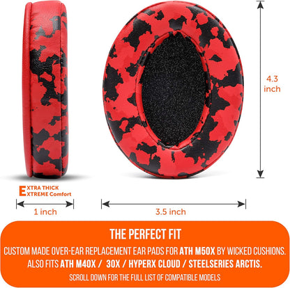 WC PadZ - The Ultimate Upgraded Earpads by Wicked Cushions - Compatible with Audio Technica, HyperX, SteelSeries Arctis & More - Extra Thick - Bigger Opening - Softer Memory Foam | (Speed Racer)