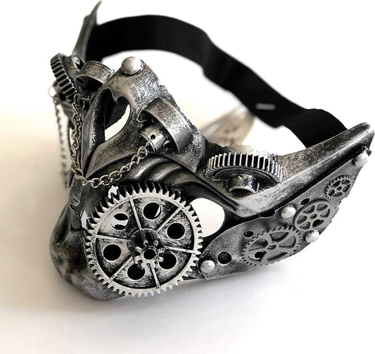 Storm buy] Steampunk Style Metallic Half Bottom Face Mask Halloween Costume Cosplay - PuriLite