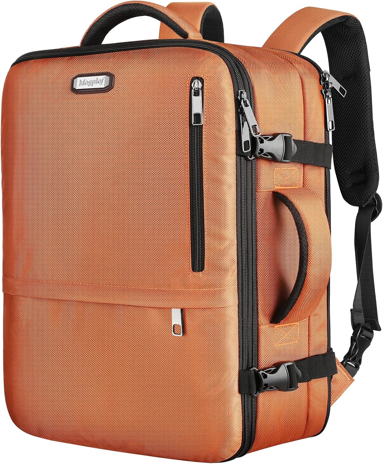 Mogplof Carry on Backpack, Airline Flight Approved Travel Backpack for Men, WOmen 40L Extra Large Expandable Water Resistant Backpack Lightweight Daypack Perfect Fit for 17 17.3 Inch Laptop, Black